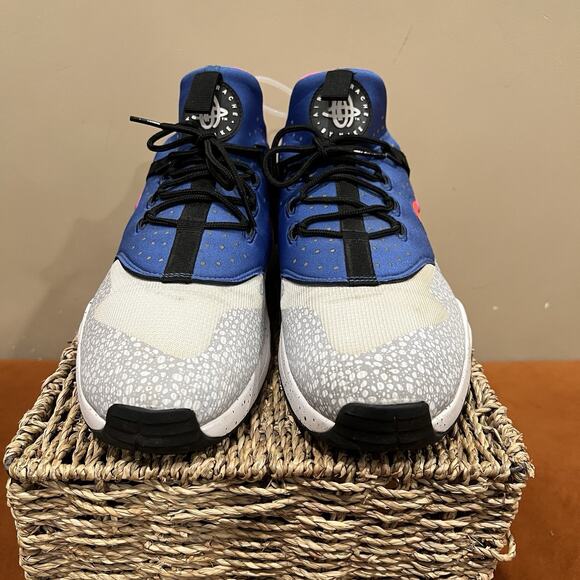 Men's 12 Nike Air Huarache Utility Premium Safari 806979-104 Shoes Running White - Picture 3 of 7